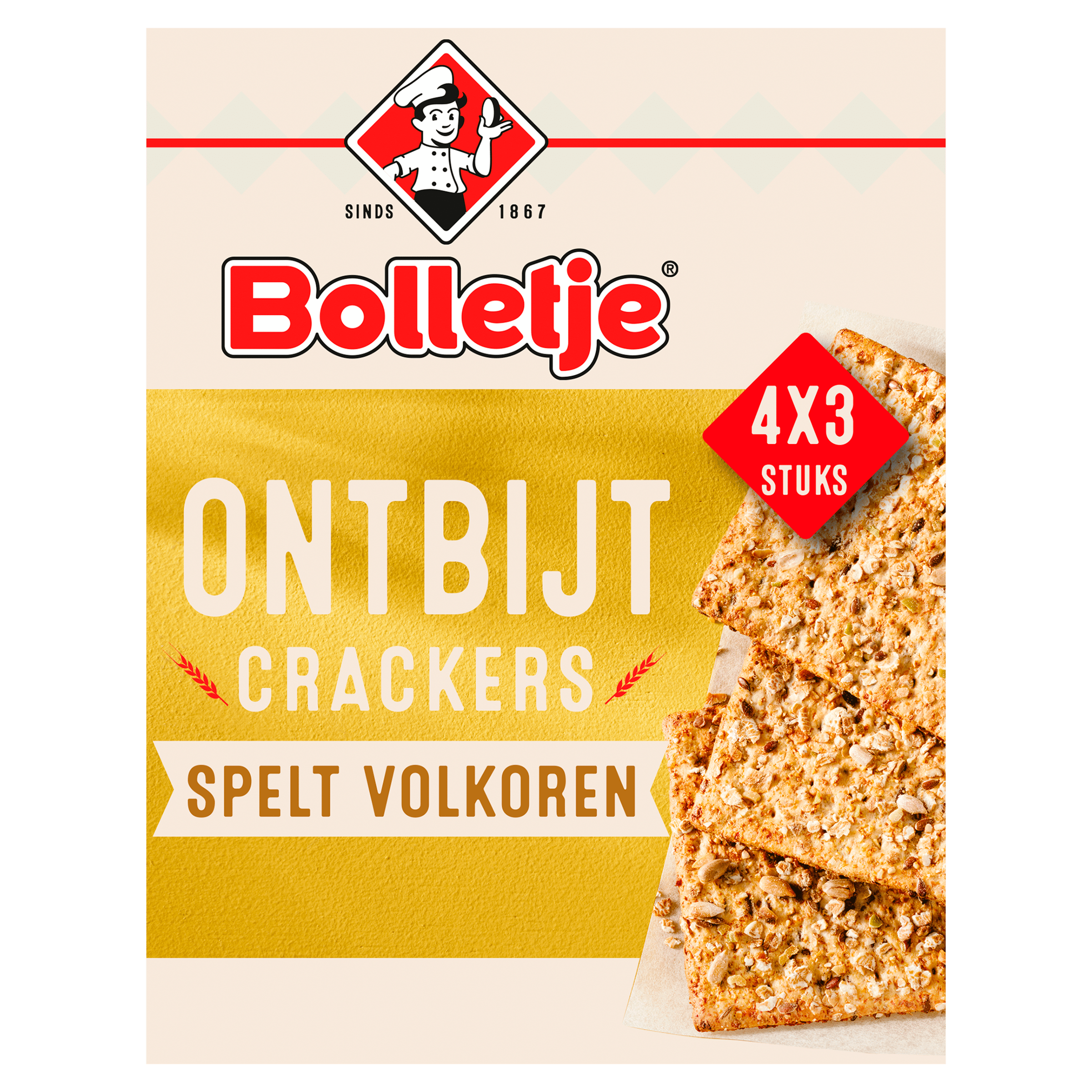 Bolletje Ontbijtcrackers spelt volkoren