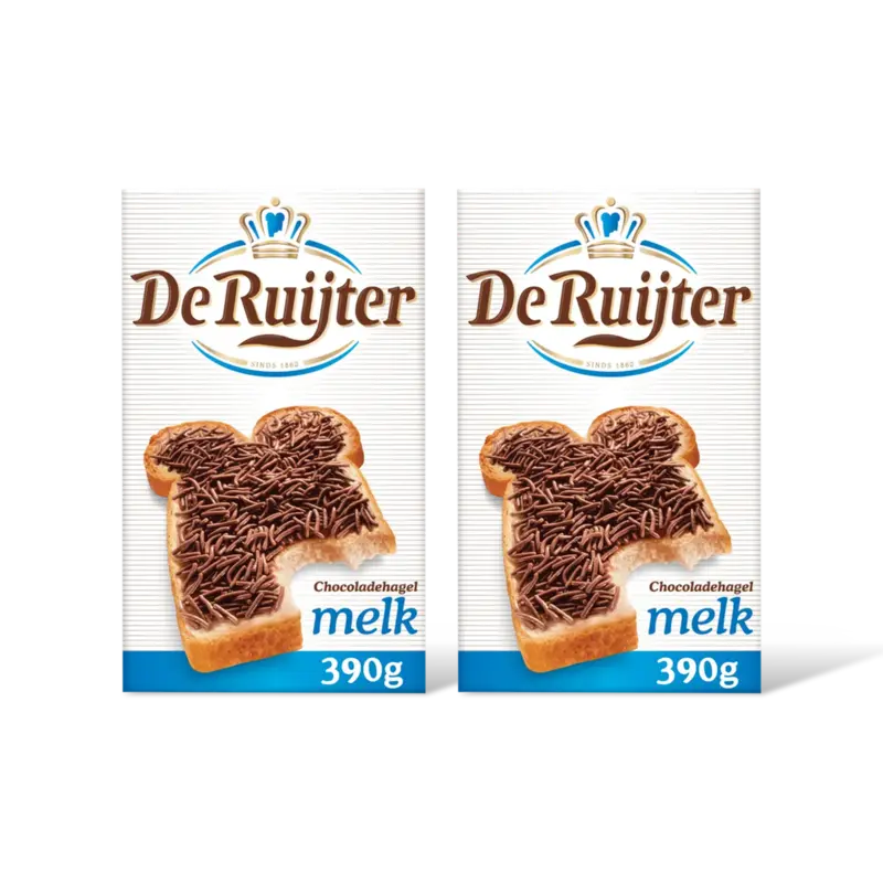 De Ruijter Chocoladehagel melk 2-pack