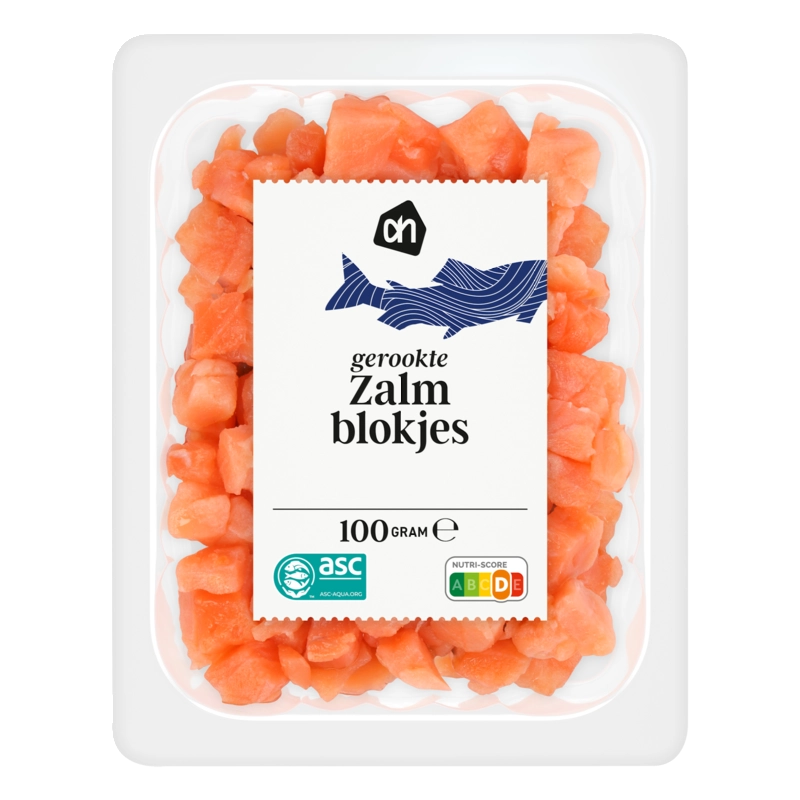 AH Gerookte zalmblokjes