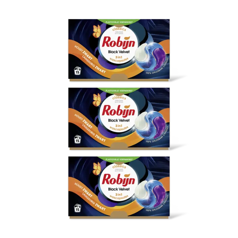 Robijn 3-in-1 Wascapsules black velvet 3-pack