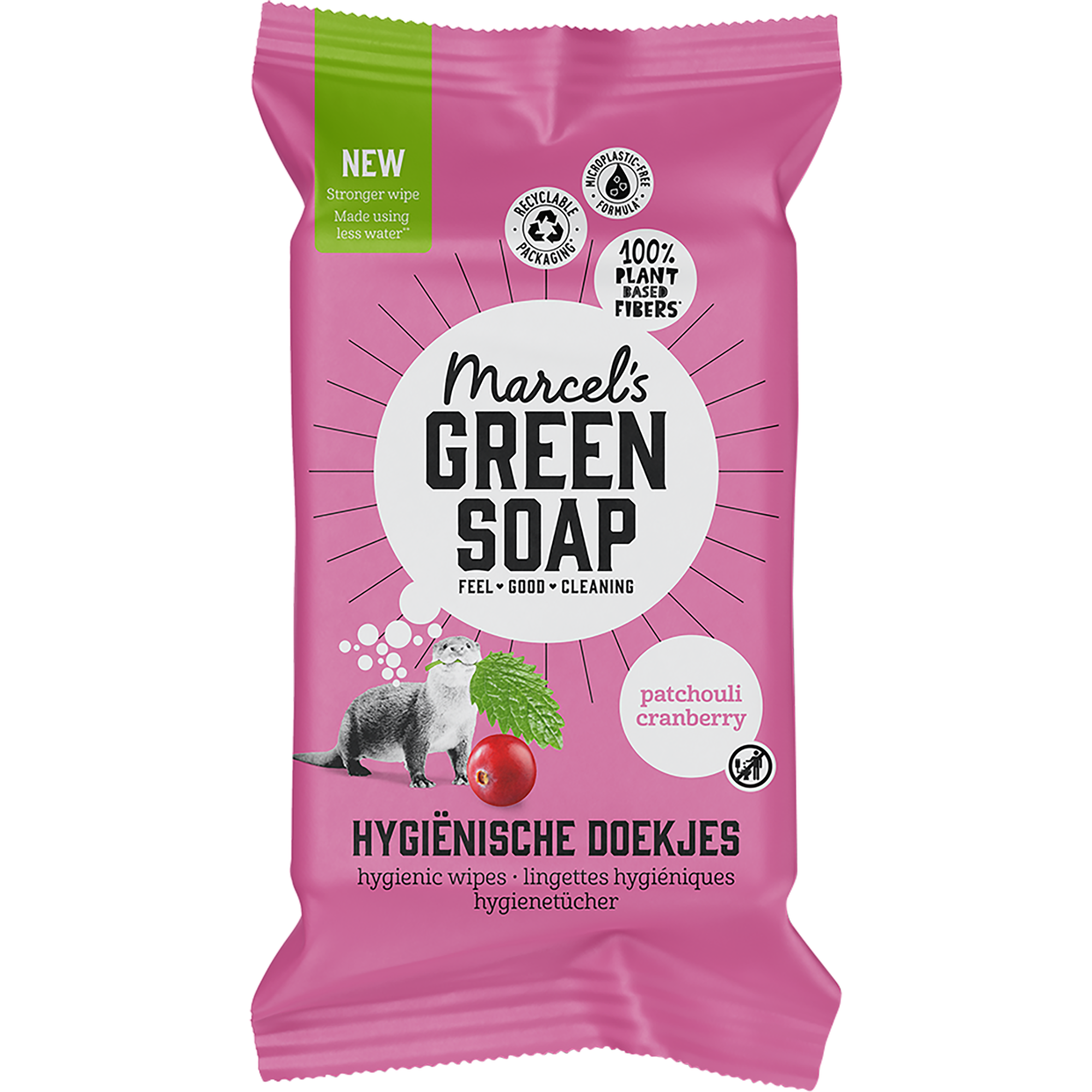 Marcel's Green Soap Hygiënische Doekjes Patchouli & Cranberry 60 stuks 