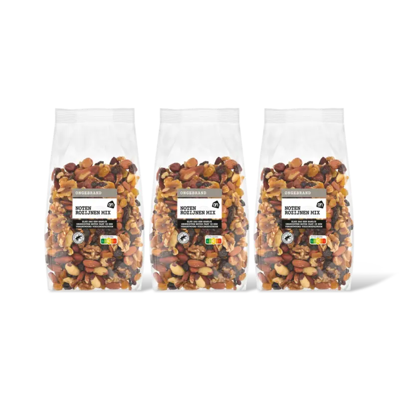 AH Noten rozijnen mix ongebrand 3-pack