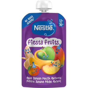 Nestlé Fiesta Fruits Appel Banaan Perzik Abrikoos 12m-36m 110 g