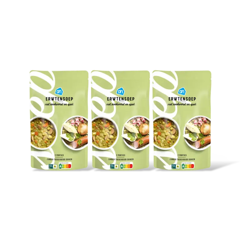AH Erwtensoep met rookworst en spek 3-pack