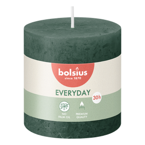 Bolsius Rustiek Stompkaars Donker Groen 7cm