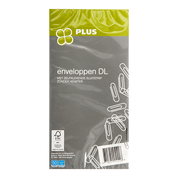 PLUS Enveloppen DL 110x220 mm FSC