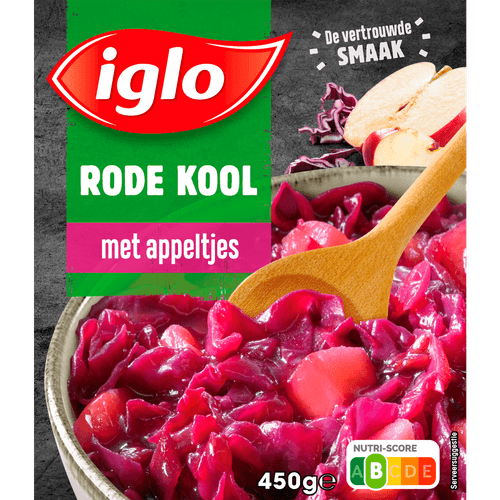 Iglo Rode kool met appel deelblokjes