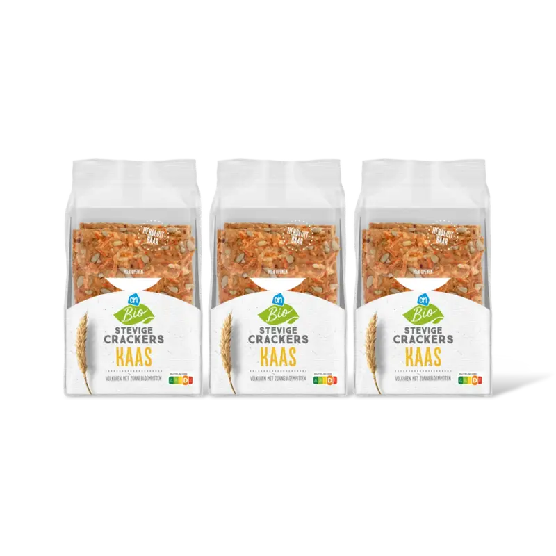 AH Biologisch Stevige crackers kaas 3-pack