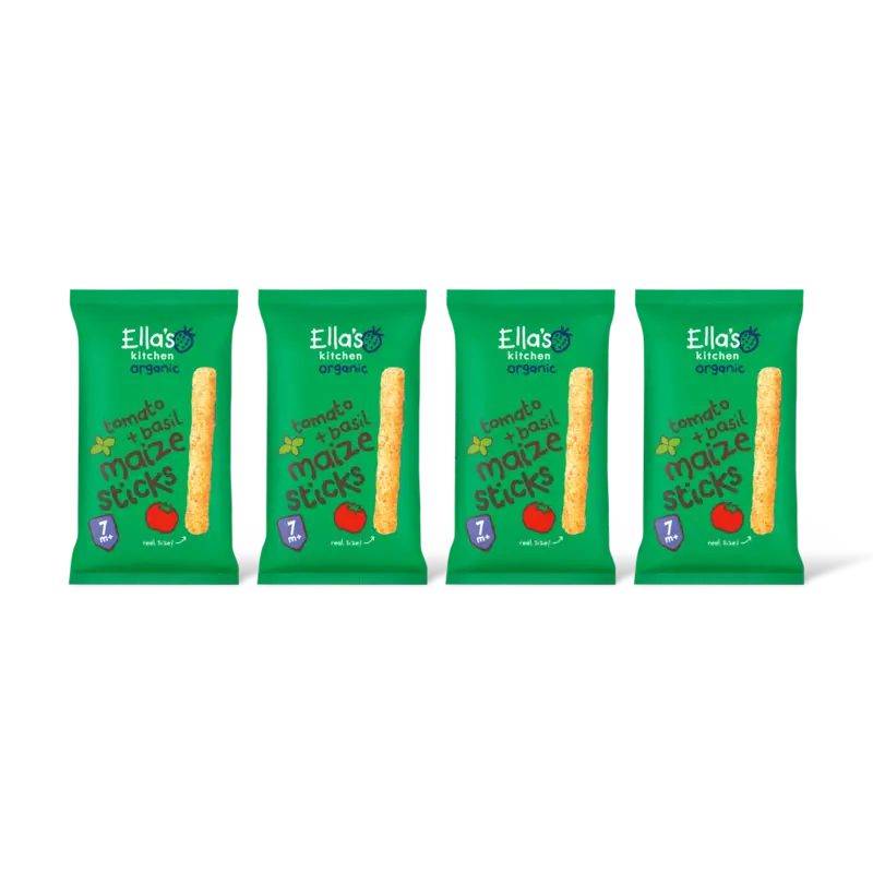 Ella's kitchen Maize sticks tomaat basilicum 7m+ 4-pack