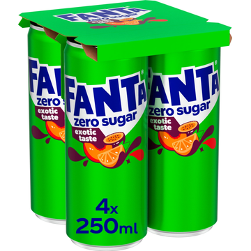 Fanta Exotic zero sugar 4 x 250 ml