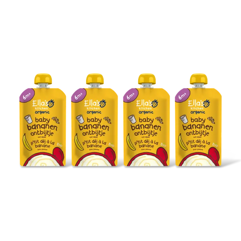 Ella's kitchen Baby bananen ontbijtje 6m+ bio 4-pack