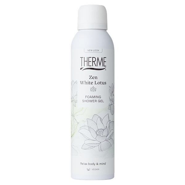 Therme Zen white lotus foaming shower