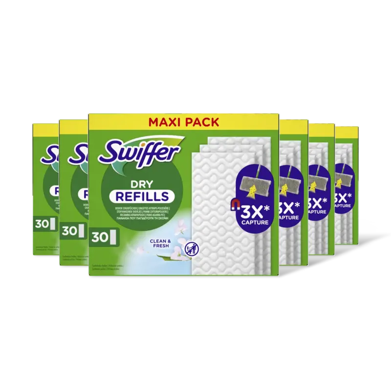 Swiffer Vloerdoekjes droog navulling max pck 6pk