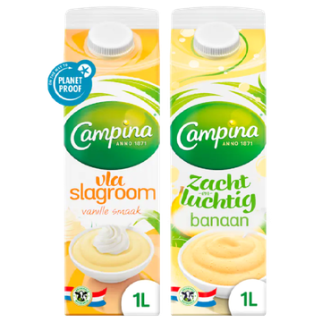 Campina Slagroomvla & Campina Vla Banaan
