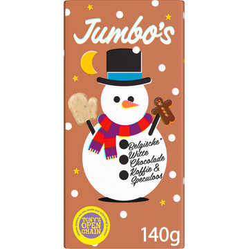 Jumbo's Belgische Witte Chocolade, Koffie & Speculoos 140 g