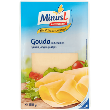 MinusL Gouda Jong in Plakjes Kaas 150 g