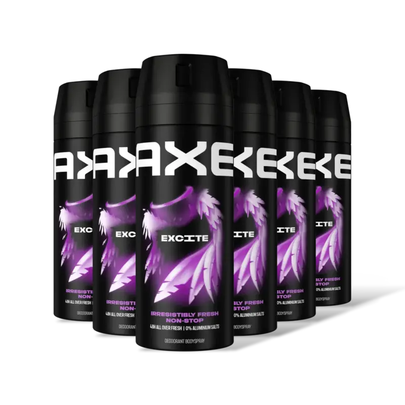 Axe Excite deodorant bodyspray 6-pack