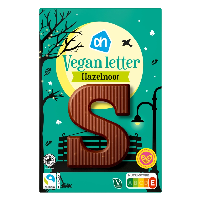 AH Vegan letter hazelnoot