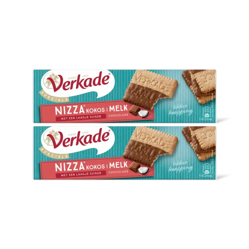 Verkade Nizza kokos melk chocolade 2-pack