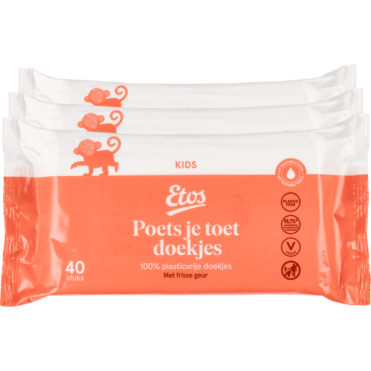 Etos Poets je Toet Doekjes Plasticvrij 3x40 stuks
