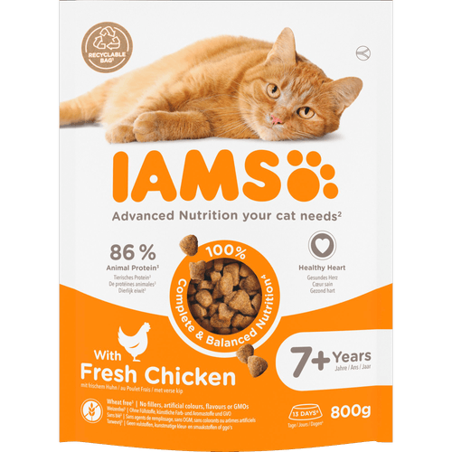 Iams Kattenvoer vitality senior met verse kip