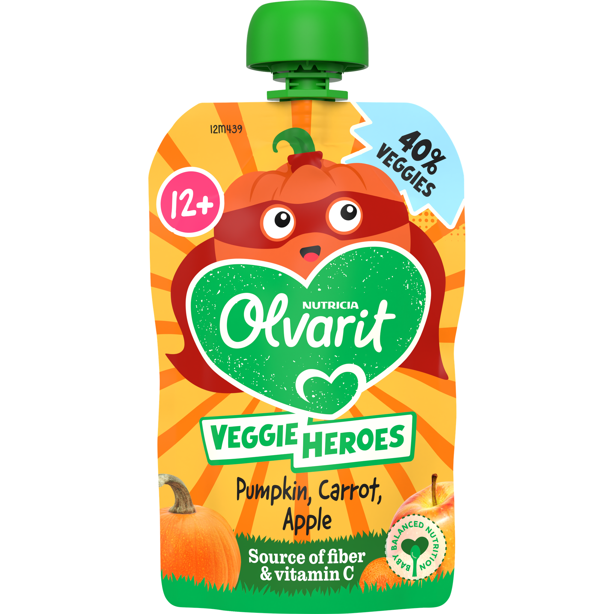 Olvarit Knijpfruit Pompoen Wortel Appel 12+ Maanden 100 gram