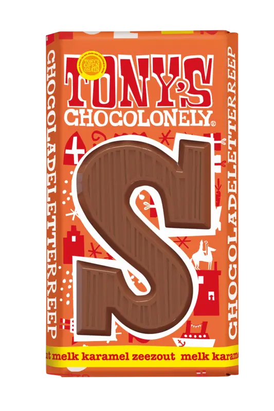 Tony's Chocolonely Chocoladeletterreep melk karamel zeezout