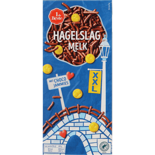 1 de Beste Hagelslag xxl melk met emoticons