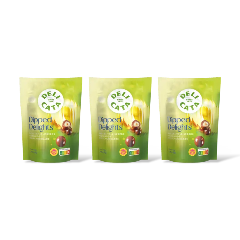 Delicata delights hazelnoot melkchocolade 3-pack