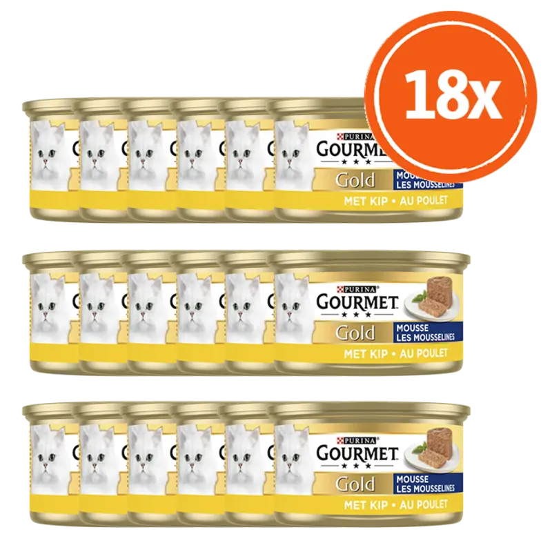 Gourmet Gold mousse met kip 18-pack