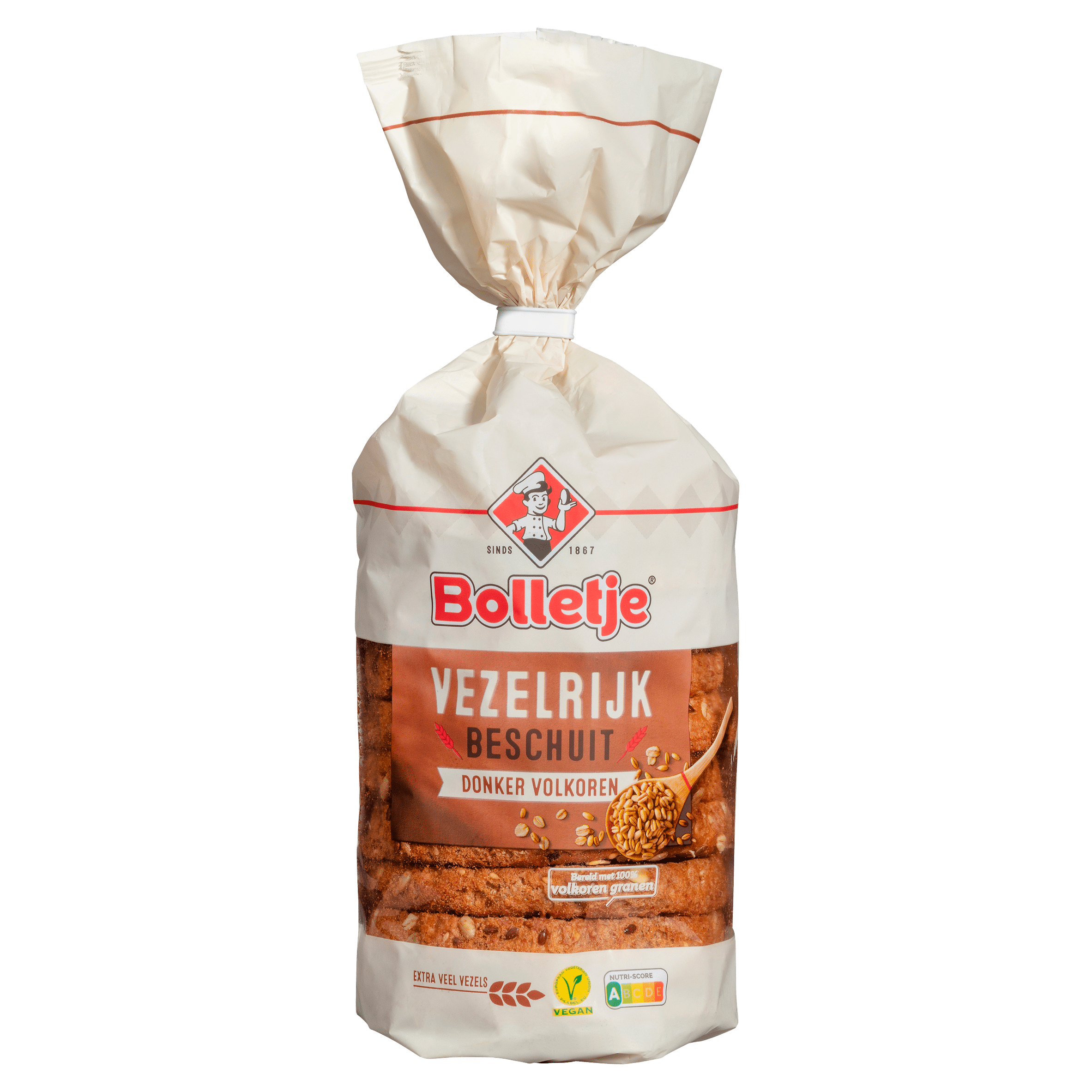 Bolletje Vezelrijk beschuit donker volkoren