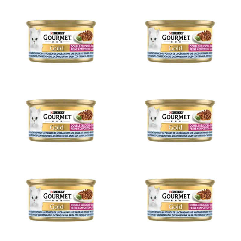 Gourmet Gold luxe mix zeevis & spinazie 6-pack