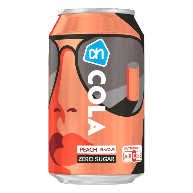 AH Cola zero sugar peach flavour