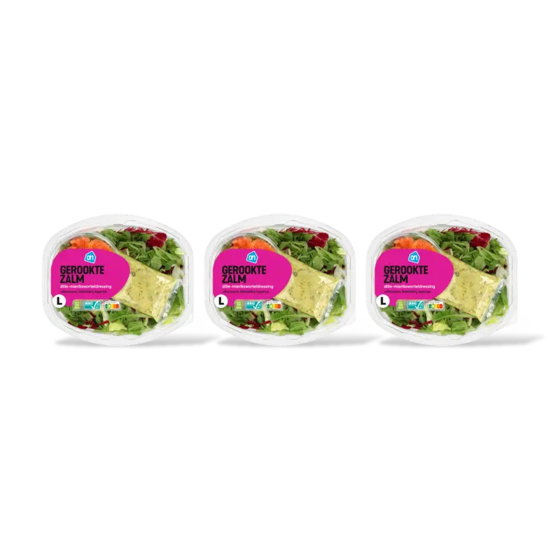 AH Maaltijdsalade gerookte zalm 3-pack