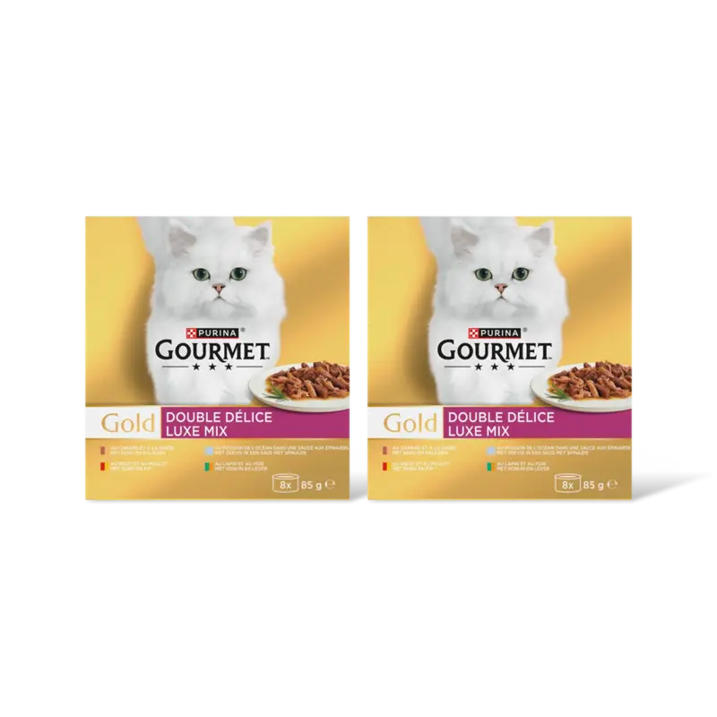 Gourmet Gold luxe mix rund kip zeevis eend 2-pck