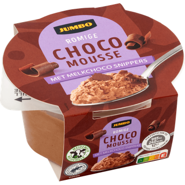Jumbo Romige Chocomousse met Melkchoco Snippers 75 g