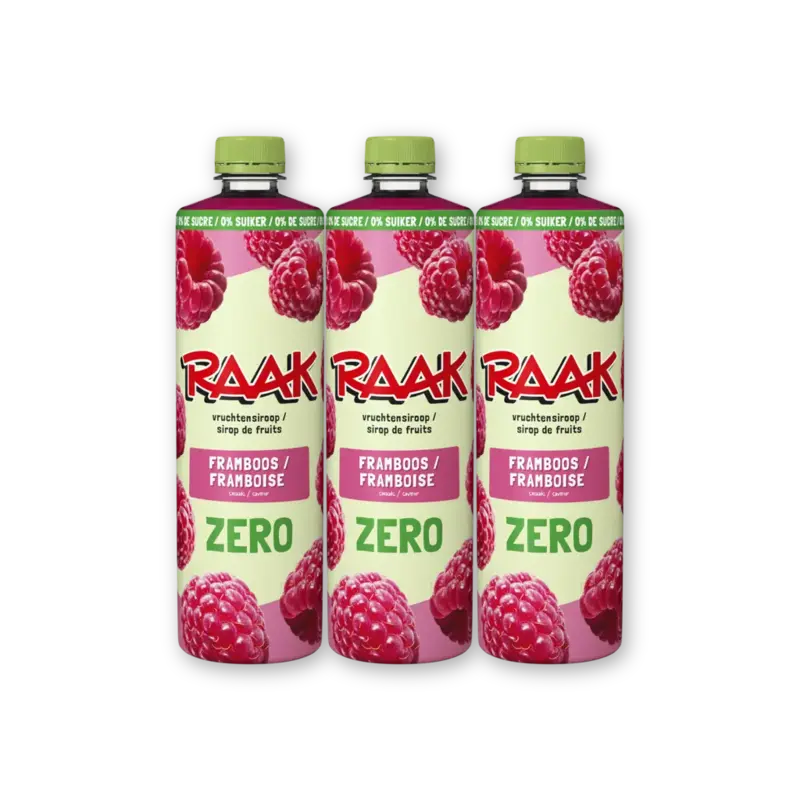 Raak Vruchtensiroop frambozen zs 3-pack