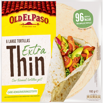 Old El Paso Large Tortillas Extra Thin 192 g