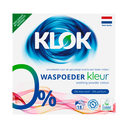 Klok Poeder wasmiddel kleur 18 wasbeurten