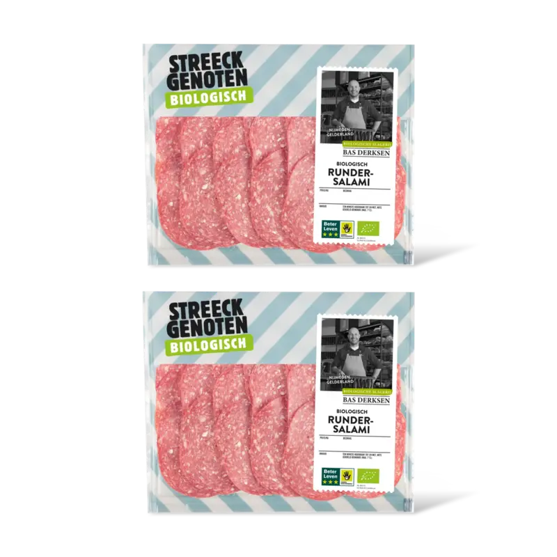 Streeckgenoten Biologische rundersalami 2-pack