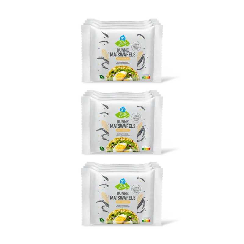 AH Biologisch Dunne maïswafels met zeezout 3-pack
