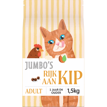 Jumbo's Kattenvoer Rijk aan Kip Adult 1,5 kg