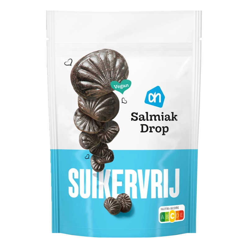 AH Salmiakdrop zout & hard suikervrij