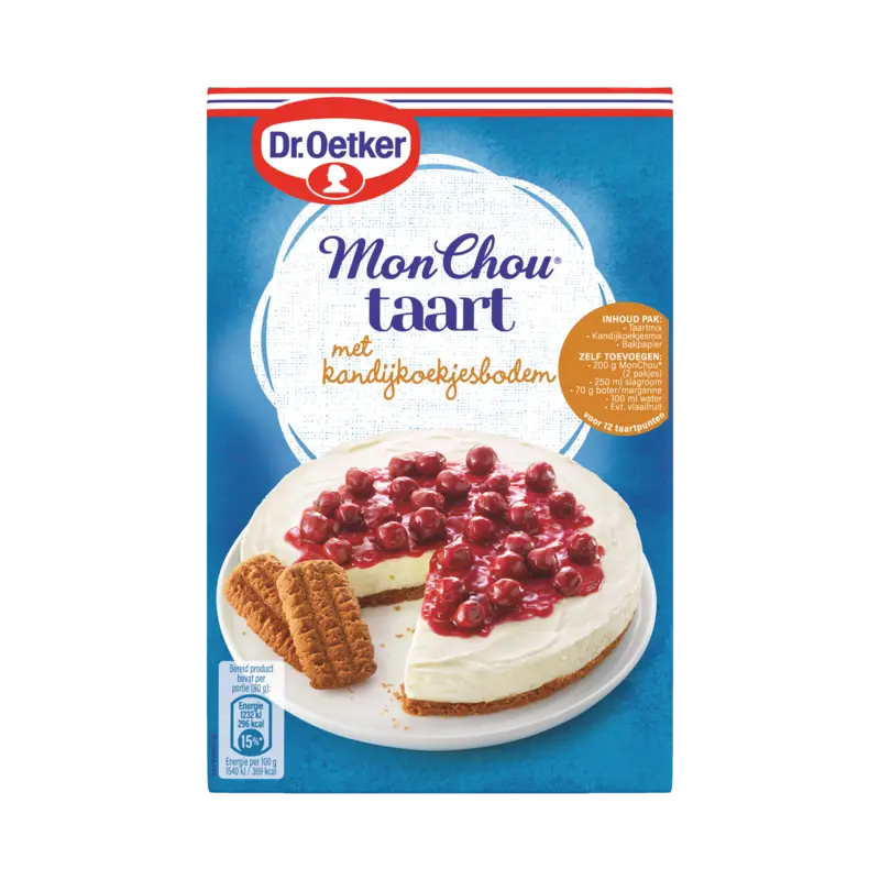 Dr. Oetker Monchou taart kandijkoekjesbodem bakmix