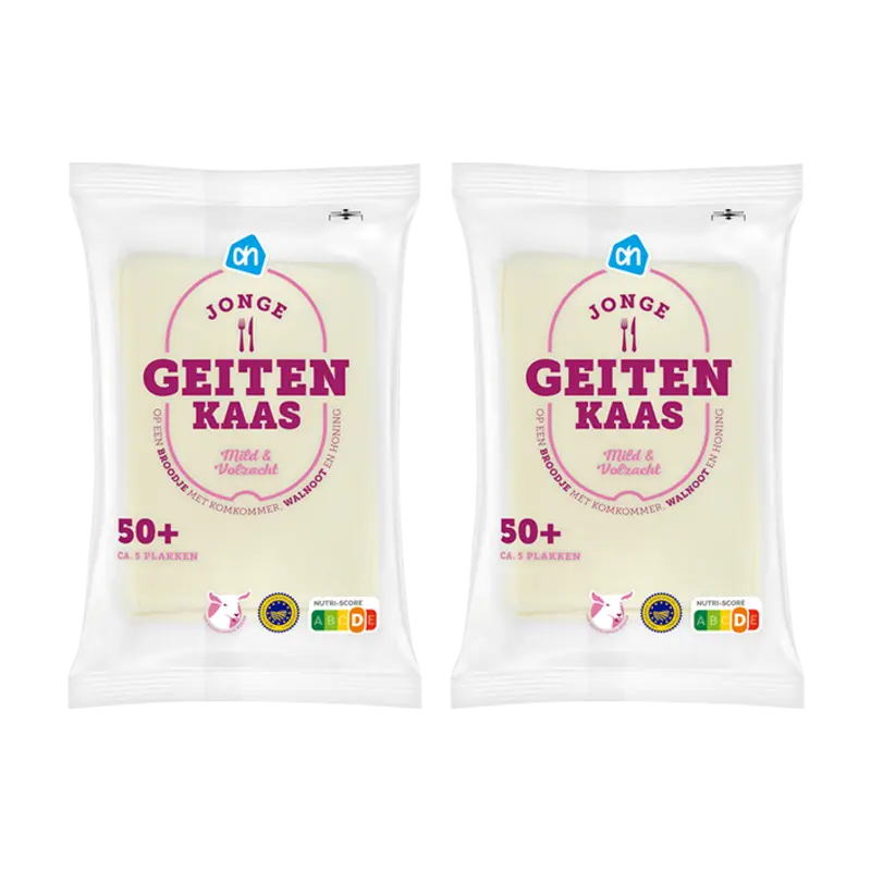 AH Jonge geitenkaas 50+ plakken 2-pack