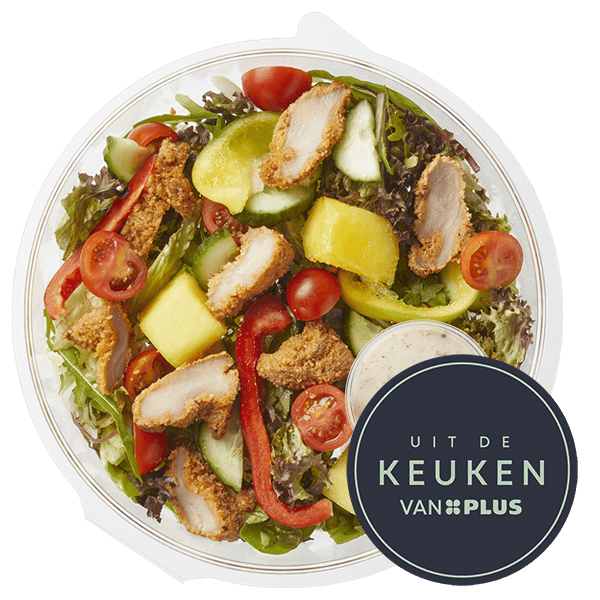Uit de keuken van PLUS Lunchsalade gegrilde kip mango