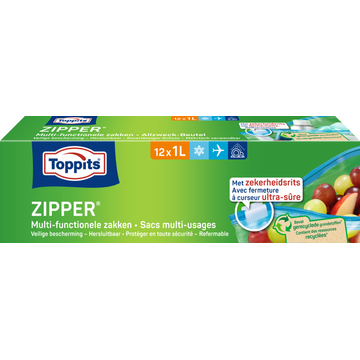 Toppits Zipper Multi-Functionele Zakken 1 L 12 Stuks