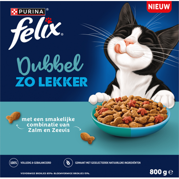 Felix Dubbel Zo Lekker met Zalm, Zeevis en Rode Biet Kattenvoer 800g