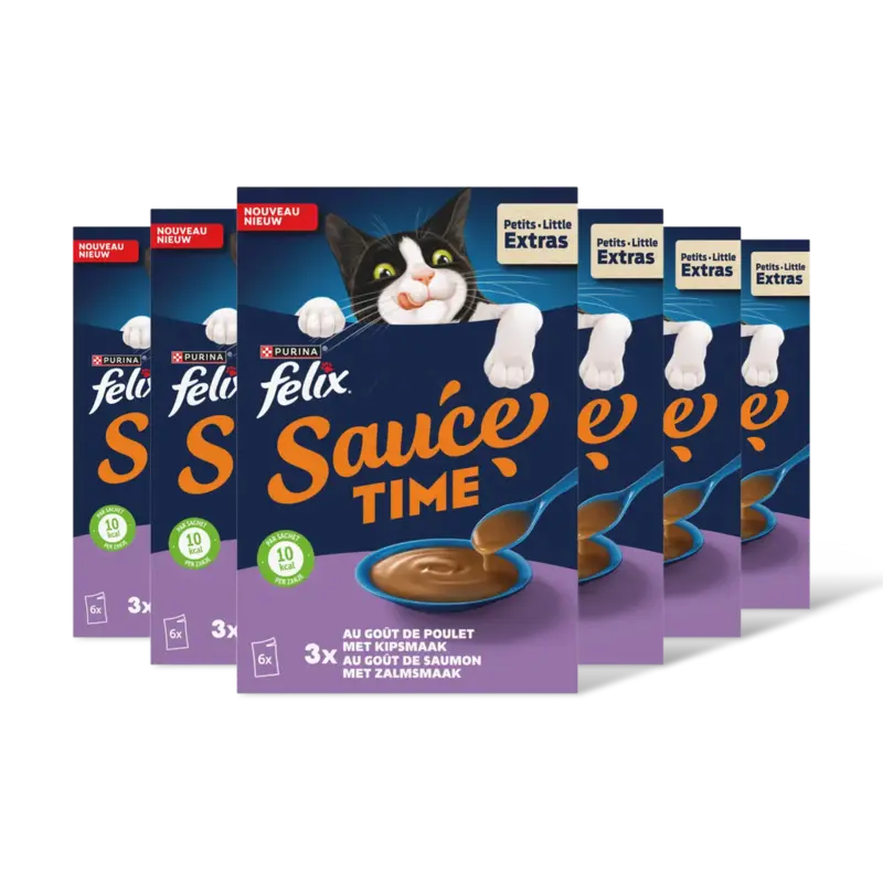 Felix Sauce time met kip- of zalmsmaak 6-pack