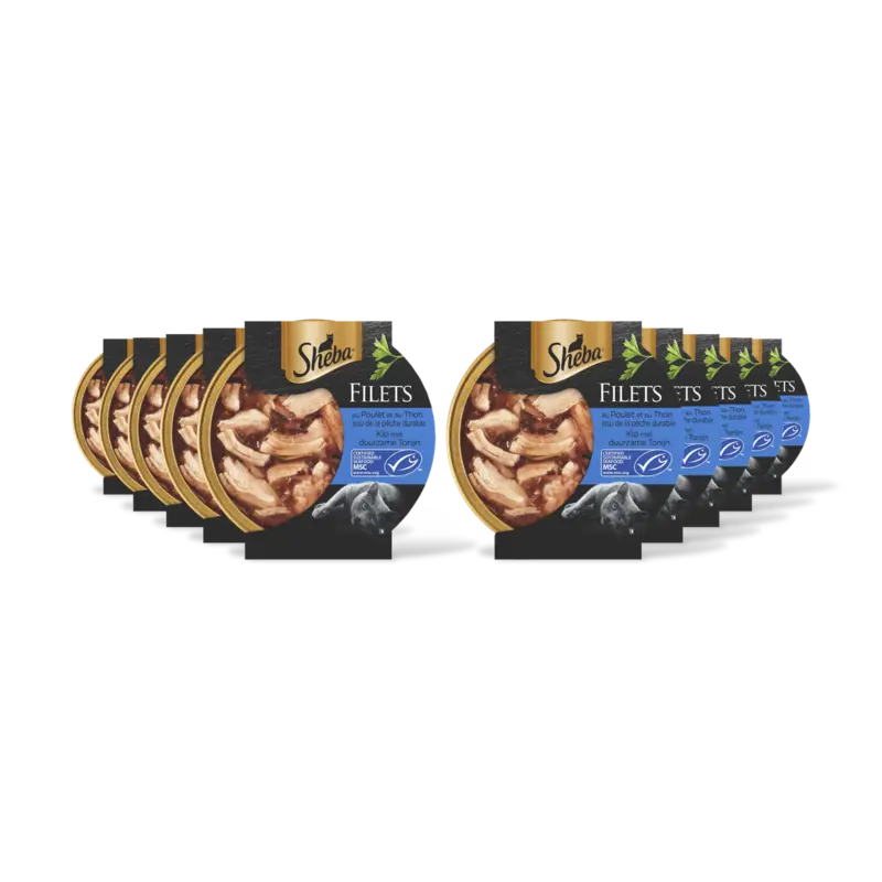 Sheba Filets kip met duurzame tonijn 10-pack
